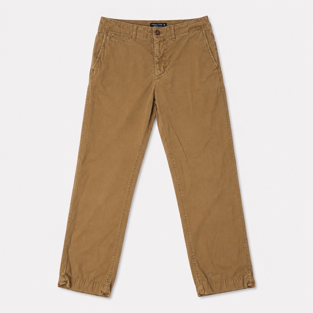 American Eagle Chino Pants Mens 32x32 Brown Slim Straight Khaki Casual